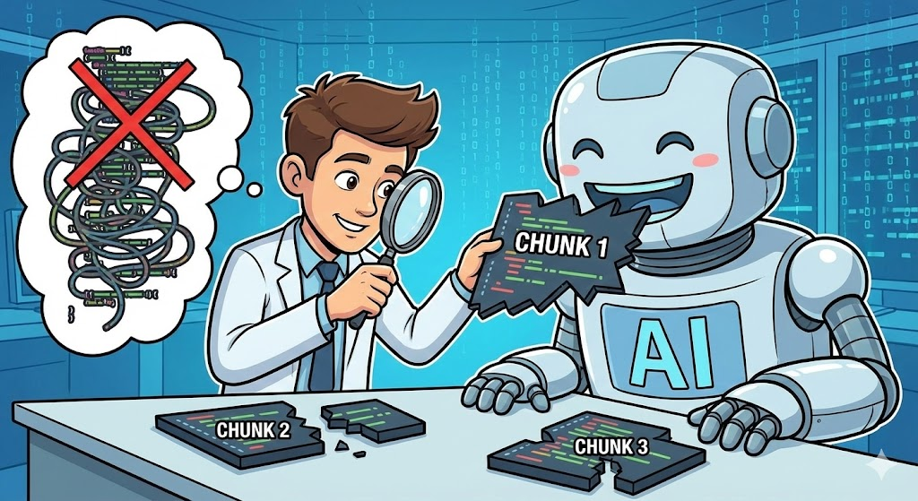 [Practice] Feeding Obfuscated Code to AI Without Choking It! 🥄 (Chunking Strategy)
